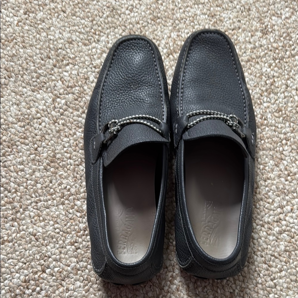 Men's Black Leather Loafers